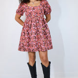 Mulberry 'Feral Floral' Puff Sleeve Dress