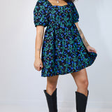 'Feral Floral' Puff Sleeve Dress
