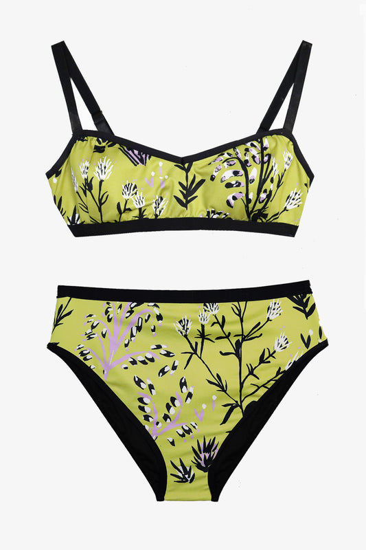 Chartreuse Thistle Bikini Set