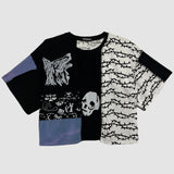 Wolf Skull Cropped Boxy Tee in Size 2