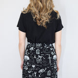 White on Black 'Spellbound' Beatrix Mini Skirt