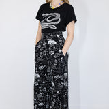 White on Black 'Spellbound' Wide Leg Pants