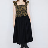 Mollie Flutter Sleeve Shirred Blouse in Coffee 'Fox Den'