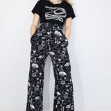 White on Black 'Spellbound' Wide Leg Pants