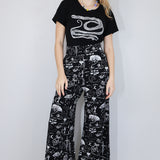 White on Black 'Spellbound' Wide Leg Pants