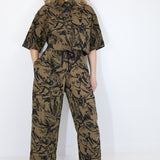 Black on Coffee 'Fox Den' Crêpe Pants