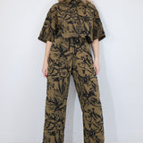 Black on Coffee 'Fox Den' Crêpe Pants