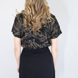 Coffee on Black 'Fox Den' Amie Tee