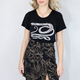 Coffee on Black 'Fox Den' Beatrix Mini Skirt