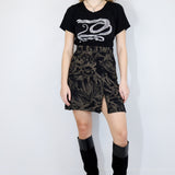 Coffee on Black 'Fox Den' Beatrix Mini Skirt