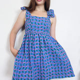 Poolside 'Wavy Plaid' Tie Dress (Small)