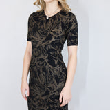 Coffee on Black 'Fox Den' Jane Dress