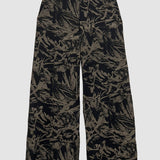 Coffee on Black 'Fox Den' Wide Leg Pants