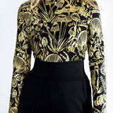 Gold on Black Shroomed Turtleneck - Thief and Bandit