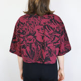 Black on Raspberry 'Fox Den' Boxy Button-Up