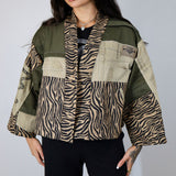 'Expedition' Patchwork Raw Silk Jacket (Size 2)