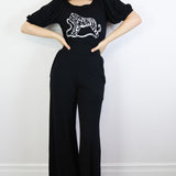'Tiger's Prey' Black Alice Blouse (Medium)