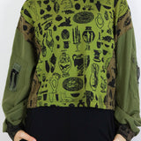 'Curio' on Lime Unisex Boxy Long Sleeve (Size 1)