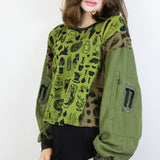 'Curio' on Lime Unisex Boxy Long Sleeve (Size 1)