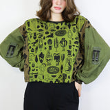 'Curio' on Lime Unisex Boxy Long Sleeve (Size 1)