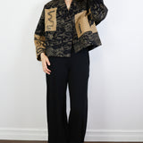'Desert Canyon Remains' Black Patchwork Jacket (Size 2)