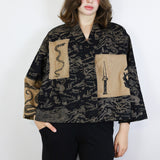 'Desert Canyon Remains' Black Patchwork Jacket (Size 2)