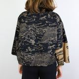 'Desert Canyon Remains' Black Patchwork Jacket (Size 2)