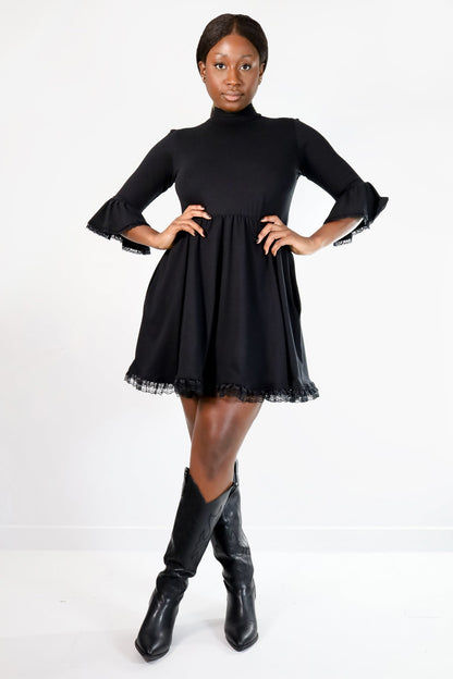 Black Mini Kiki Dress in Medium