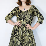 Gold "Birds of Prey: Vol. 2" Twirl Dress