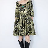 Gold "Birds of Prey: Vol. 2" Twirl Dress