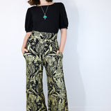 Gold "Birds of Prey: Vol. 2" Wide Leg Pants