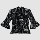 White on Black 'Spellbound' Kiki Blouse
