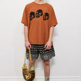 Tr-Skull Loose Tee on Rust