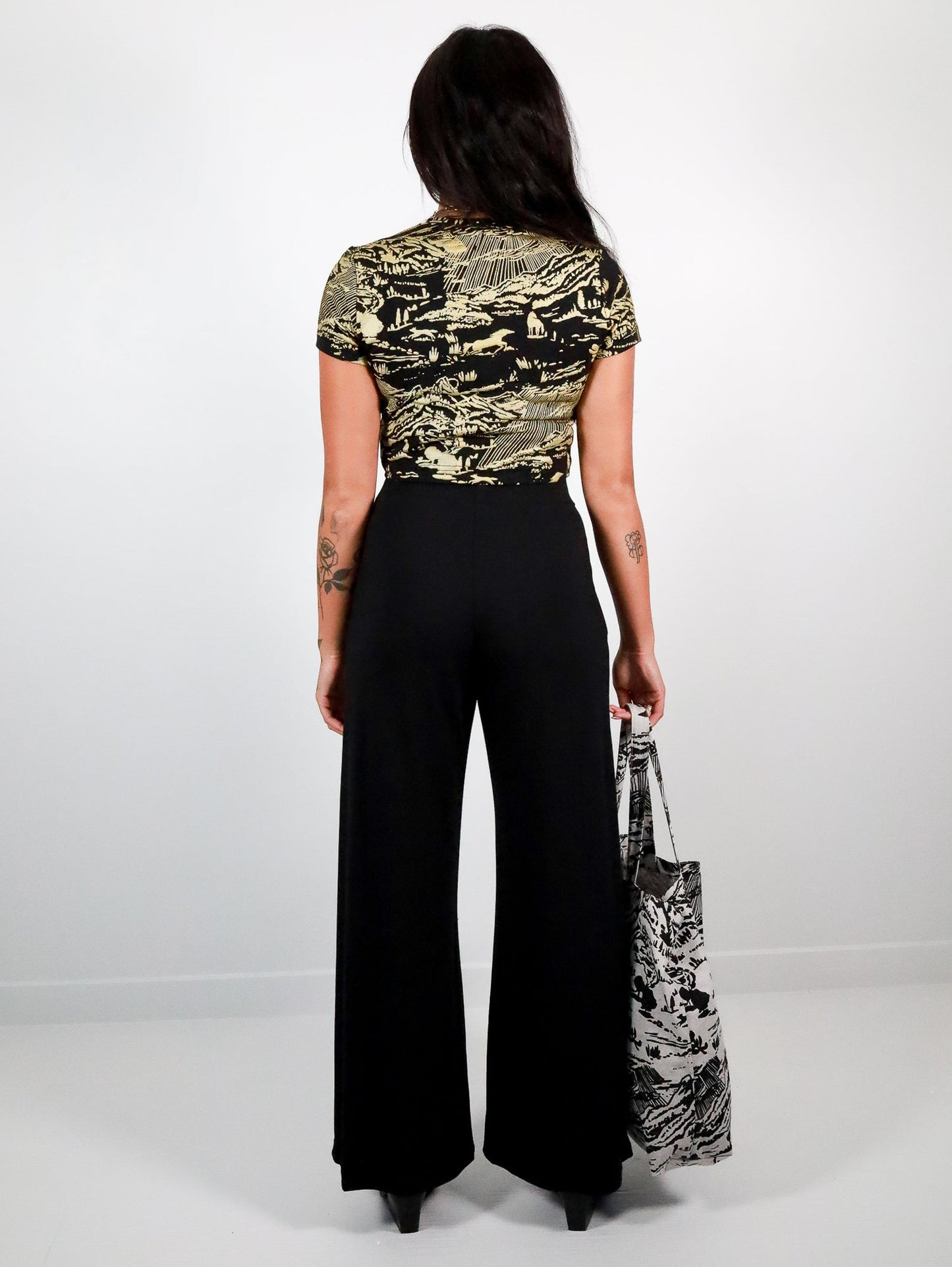 Black High Waisted Wide Leg Pants - Thief and Bandit