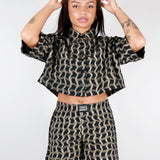 Wavy Plaid Cropped Button Up - Thief and Bandit