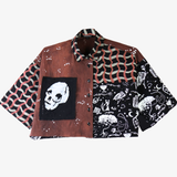 'Occult Interests' Patchwork Boxy Button-Up (Size 1)