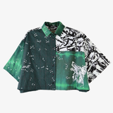 'Emerald Forest' Patchwork Boxy Button-Up (Size 2)