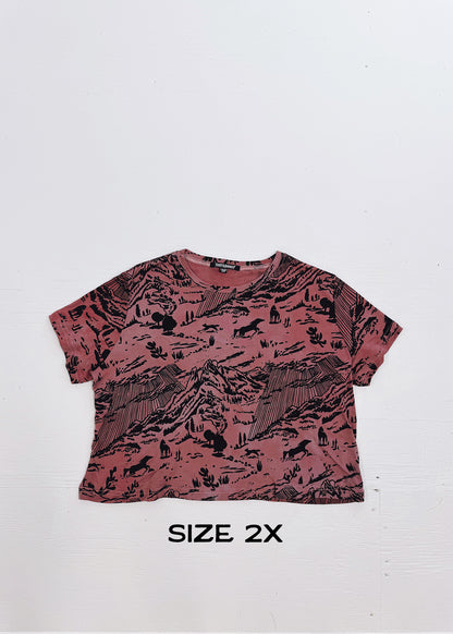 Mulberry Shadow Canyon Cropped Tees (Sizes S, L, 2X)