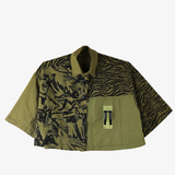 'Tactical Tiger' Patchwork Boxy Button-Up (Size 1)