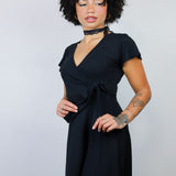 Side Tie Dress in Black