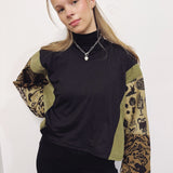 Unisex Long Sleeve Boxy Tee in Combat Canyon Size 1