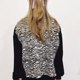 Unisex Long Sleeve Boxy Tee in Tigerstripe/Sparrow (Size 2)