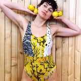 Patchwork Marigold/Ice Tiger/Cactus One Piece Swimsuit