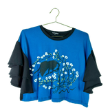 'It's Her Home' Ruffle Tee in Lapis (Sizes 1 & 2)