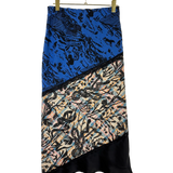 The Rebekah Patchwork Skirt in Cobalt Plaid (Size M)