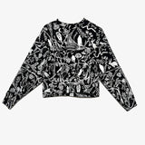 Nightcrawlers Cropped Sweatshirt in Black and White