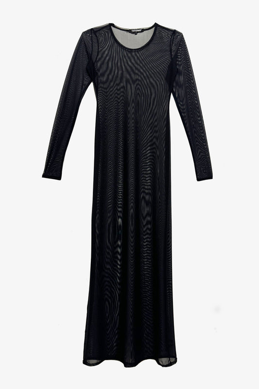 Black Mesh Lana Maxi Dress