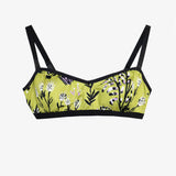 Chartreuse Thistle Bikini Top