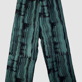 Pine 'Dry Brush' on Black Crêpe Pants