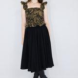 Mollie Flutter Sleeve Shirred Blouse in Coffee 'Fox Den'